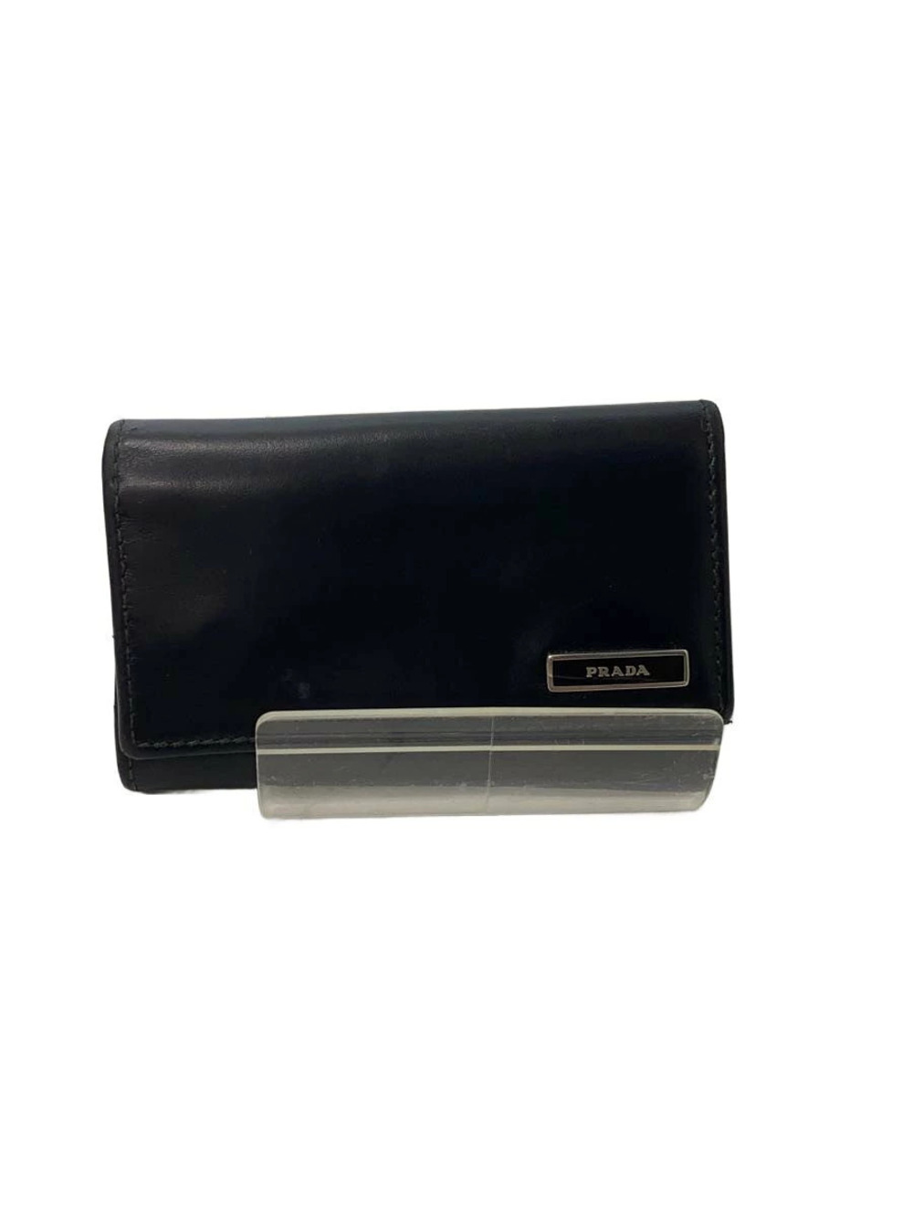 Prada Key Case Wallet Leather Black